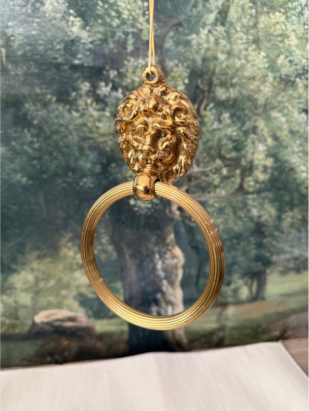 Vintage Gold Lion Head Towel Ring Holder